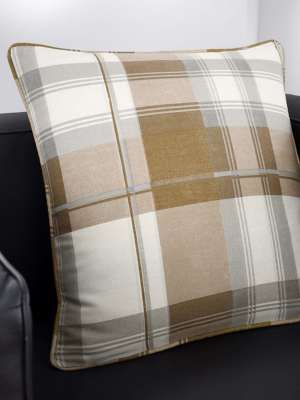 Natural Fusion Balmoral Check Filled Cushion Home at ASDA