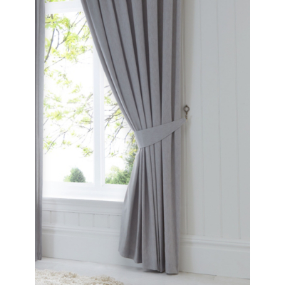Fusion 'Dijon' Pair of Tiebacks For Pencil Pleat Curtains in Silver