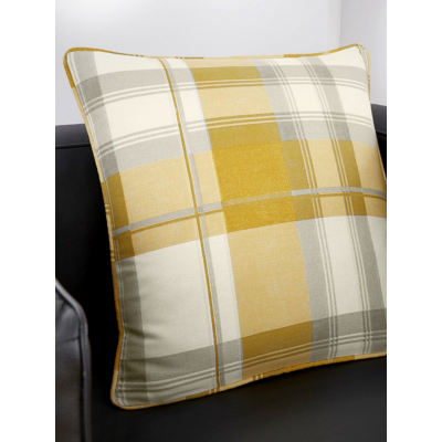 George Unisex Ochre Fusion Balmoral Check Filled Cushion Size 43
