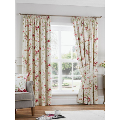 George Red Fusion Jeannie Pencil Pleat Curtains W 228Cm (90 Inch) X D 182Cm (72 Inch)