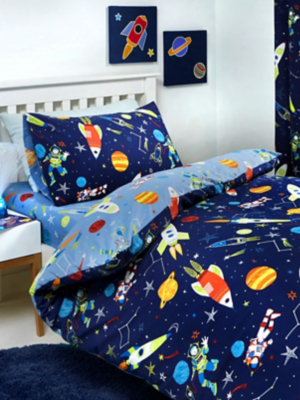 Bedlam Supersonic Glow in the Dark Space Duvet Cover Set