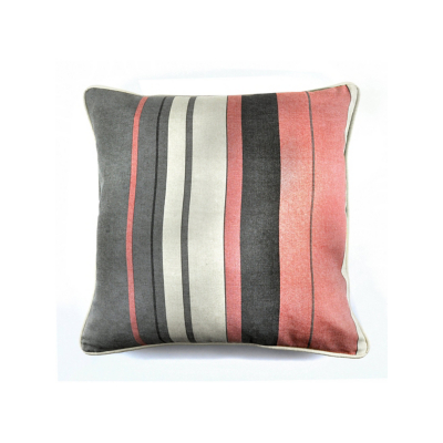 Fusion 'Whitworth Stripe' Modern Striped Filled Cushion 100% Cotton in Rose | Size: 43 cm x 43 cm