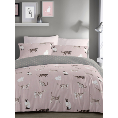 Cat Blush Fusion Cats Duvet Cover Set Single