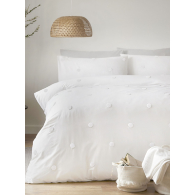Dot Garden White 100% Cotton Duvet Set - Double / White