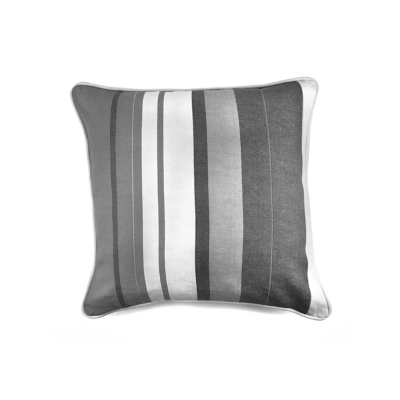 Fusion 'Whitworth Stripe' Modern Striped Filled Cushion 100% Cotton in Grey | Size: 43 cm x 43 cm