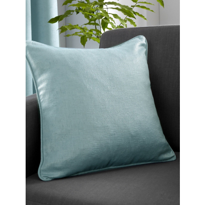 Fusion 'Strata' Textured Piped Plain Cushion in Duck Egg Blue | Size: 43 cm x 43 cm