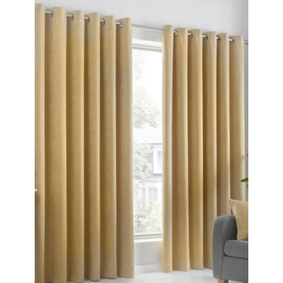 Strata Unisex Ochre Fusion Thermal Dim-Out Eyelet Curtains In Size 5.0