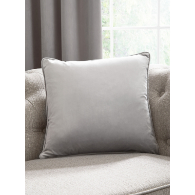 Laurence Llewelyn-Bowen 'Montrose' Luxury Filled Plain Velvet Cushion in Silver | Size: 43cm x 43cm