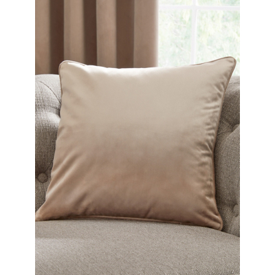 Laurence Llewelyn-Bowen 'Montrose' Luxury Filled Plain Velvet Cushion in Natural | Size: 43 cm x 43 cm