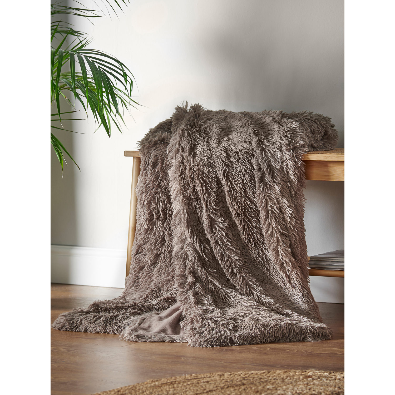 Cat Natural Catherine Lansfield Cuddly Blanket Throw - 150 X 200Cm