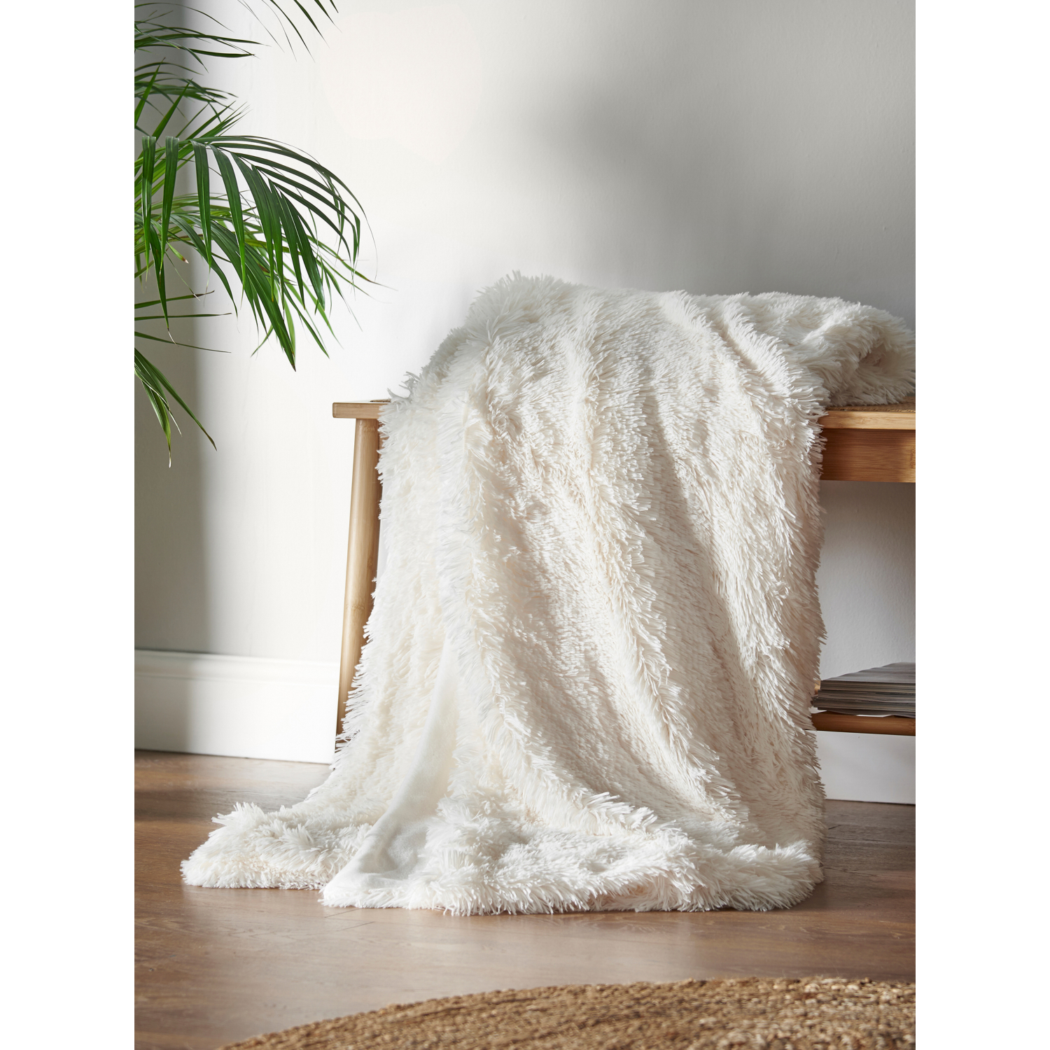 Cat Cream Catherine Lansfield Cuddly Blanket Throw - 150 X 200Cm