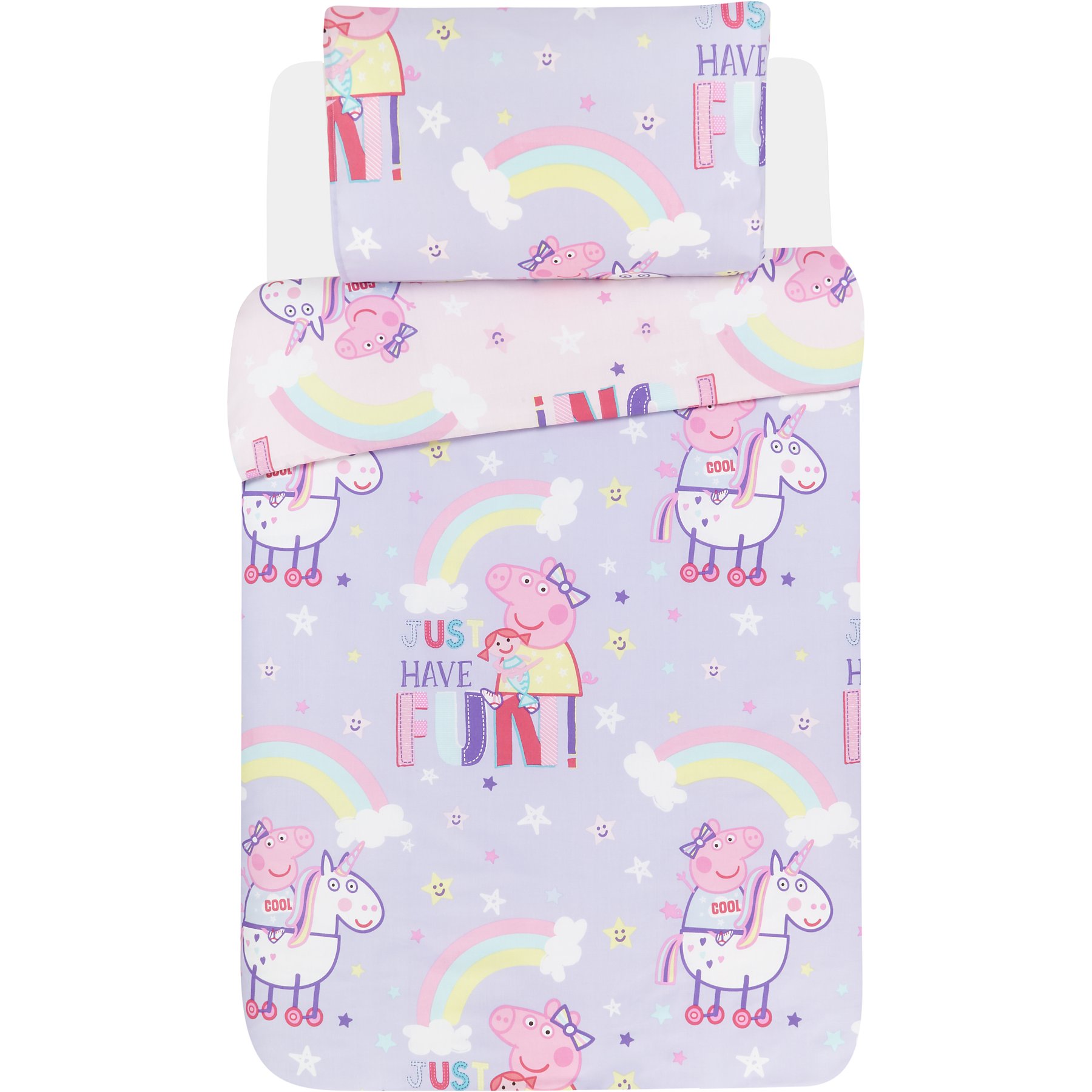 Peppa Pig Unicorns Reversible Duvet Set, Toddler Bed Duvet Cover Sets