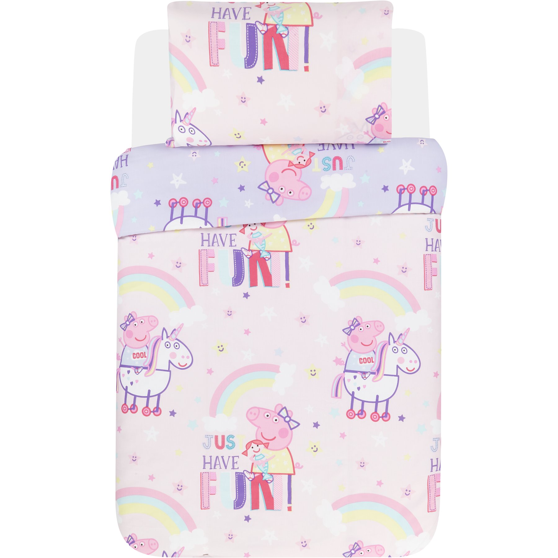 Peppa Pig Unicorns Reversible Duvet Set Toddler Home George