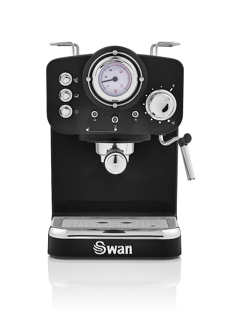 Swan Brand - Retro Pump Espresso Coffee Machine in Orange