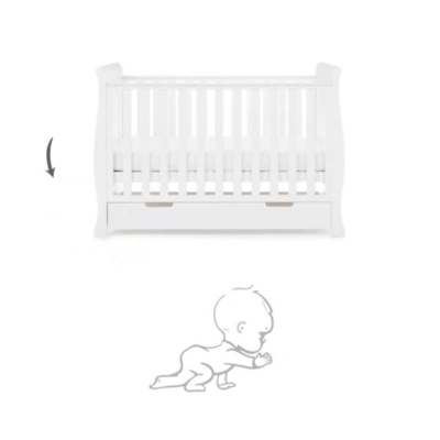 Obaby Stamford Mini Sleigh Cot Bed White Home George at ASDA