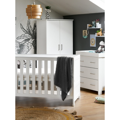 Obaby Nika 3 Piece Room Set - White Wash - No Mattress