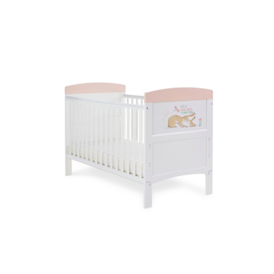 Obaby Grace Inspire Cot Bed Guess I Can Hop, Pink