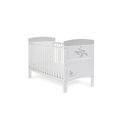 Obaby Grace Inspire Cotbed Guess How Much I Love You Scribble - Grey