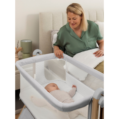 Obaby Cloud Bedside Crib - Grey - Crib
