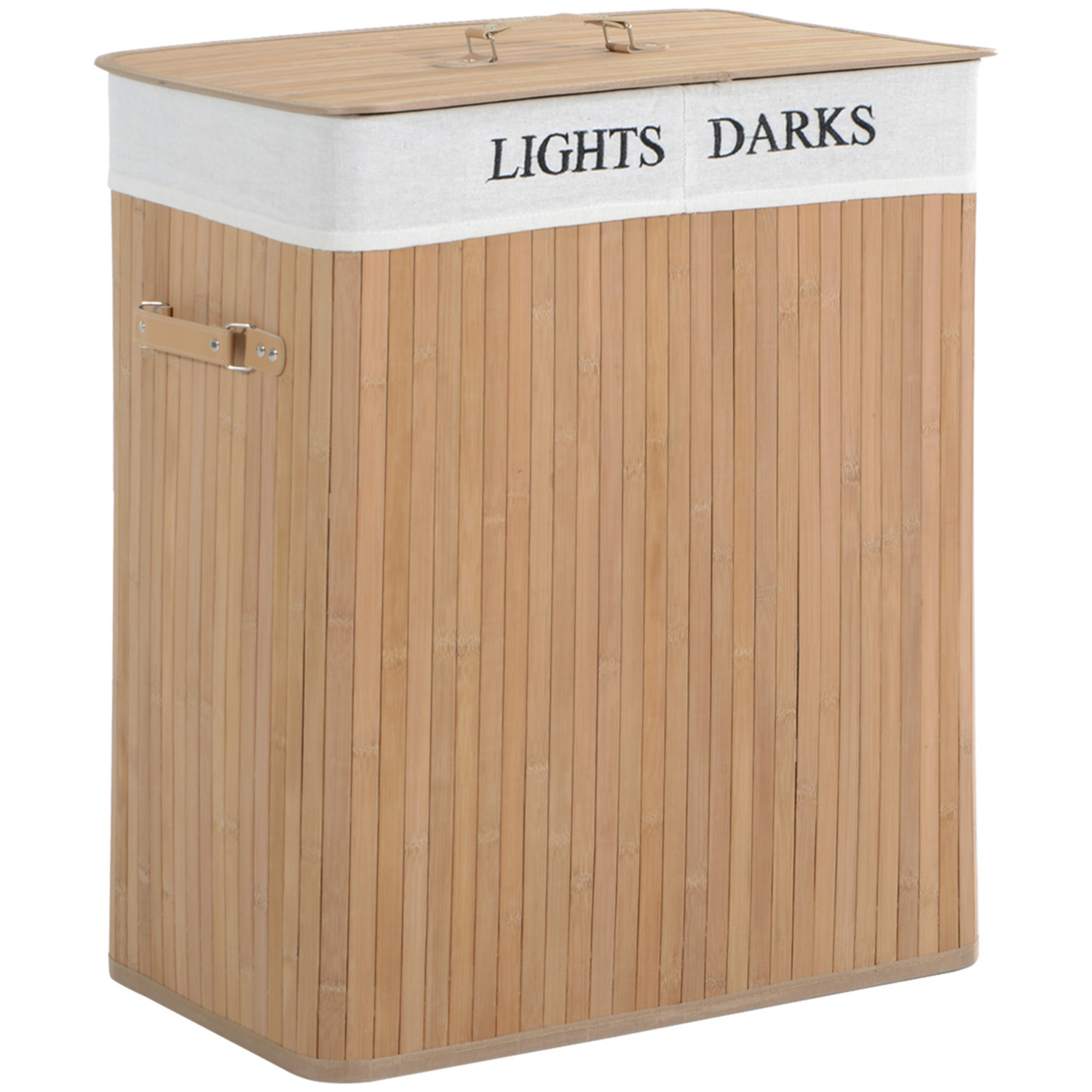 George Natural Homcom 100L Double Laundry Basket