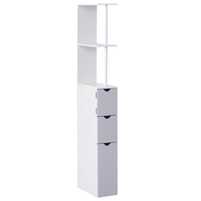 HOMCOM Tall Bathroom Cabinet Bathroom Storage Cabinet with Drawers - Grey,White
