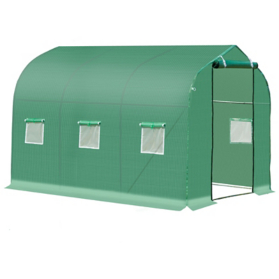 George Outsunny Walk in Polytunnel Greenhouse Large Outdoor Grow House w/ Door - Green