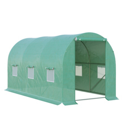Outsunny 4 x 2m Polytunnel Walk-in Greenhouse Grow House, Green