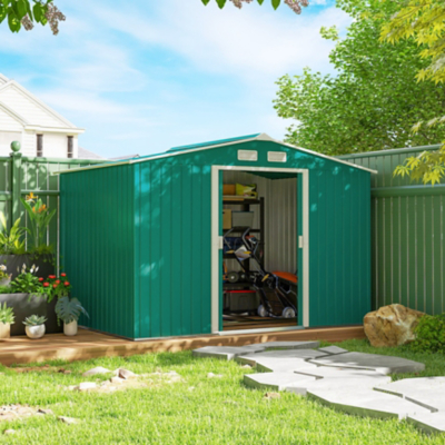 Outsunny Garden Shed Storage with Foundation Kit and Vents