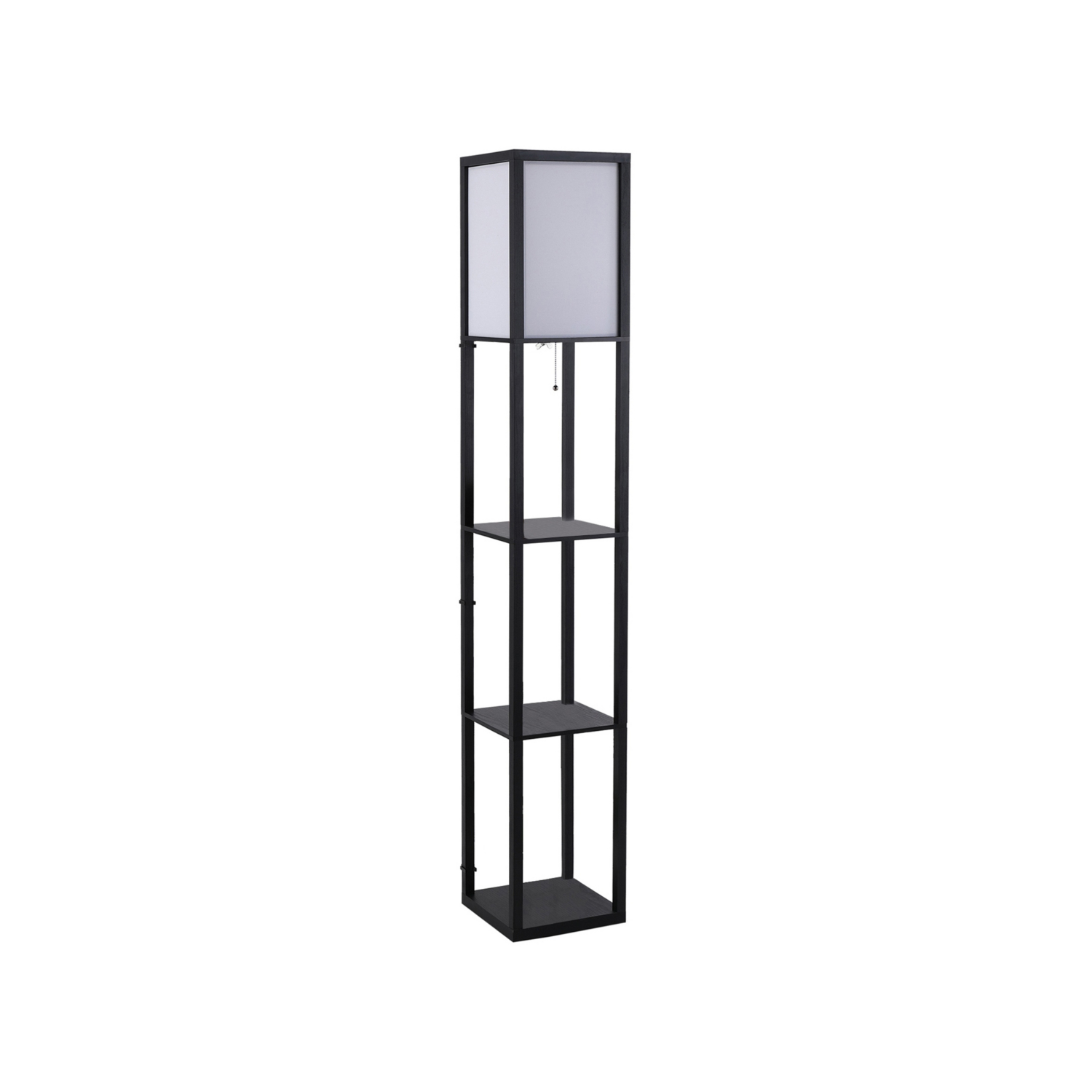George Black Homcom 3-Tier Floor Lamp With Shelf