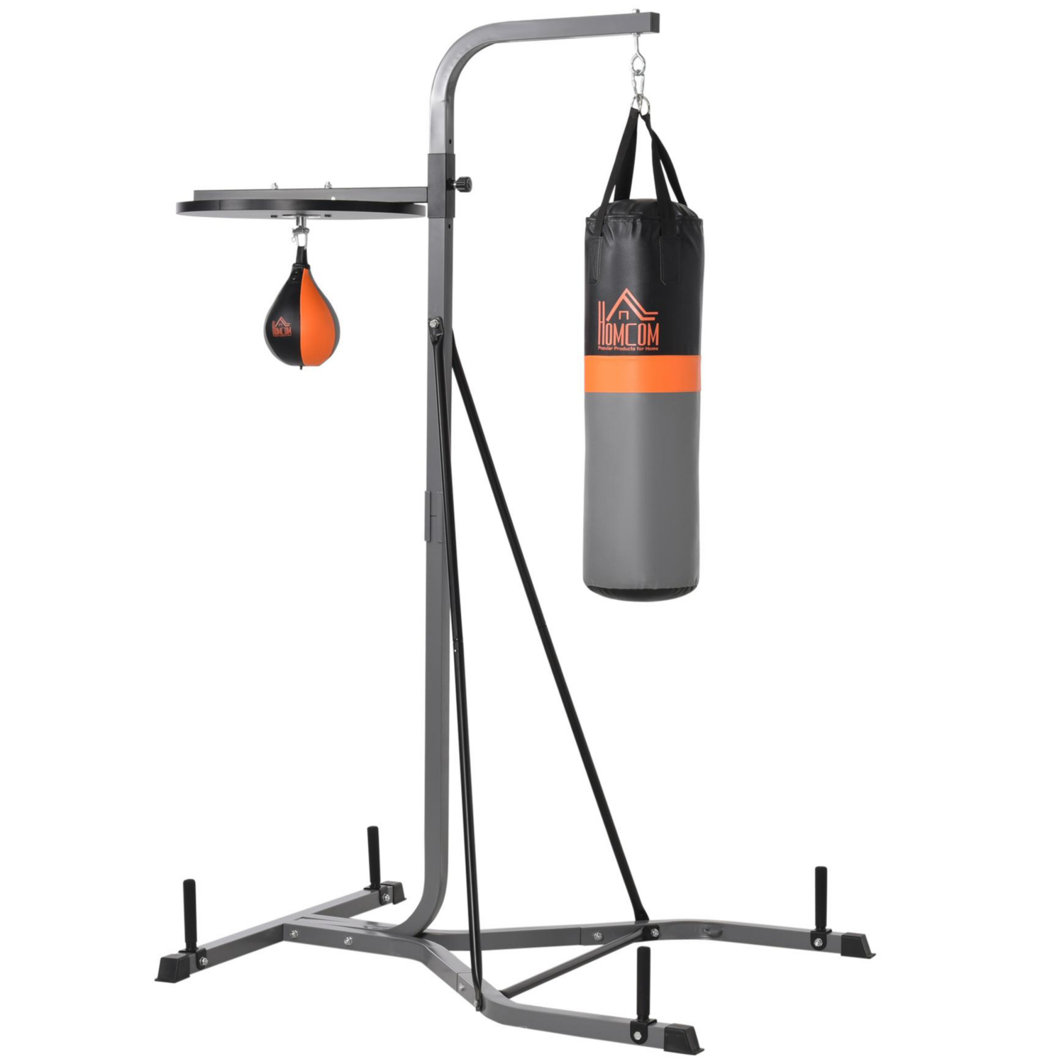 Homcom Grey Punchbag & Speedball Boxing Station W/ Freestanding Frame, - Image 6