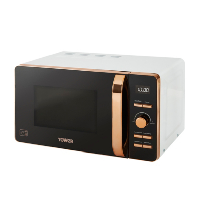 Tower Rose Gold 800W 20 Litre Digital Microwave White