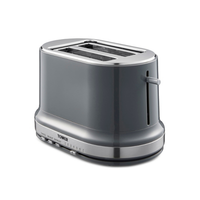 T20043GRP Belle 2-Slice Toaster with 7 Browning Settings, Defrost/Reheat/Cancel, 800 w, Graphite - Tower
