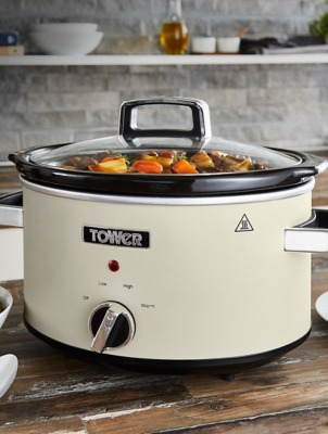 Tower T16019RG Olla de Cocción Lenta Modelo Infinity – Olla Lenta con 3 Ajustes de Temperatura y Función de Mantener el Calor, 6.5 Litros, 270 W - Negro y Rosa Oro