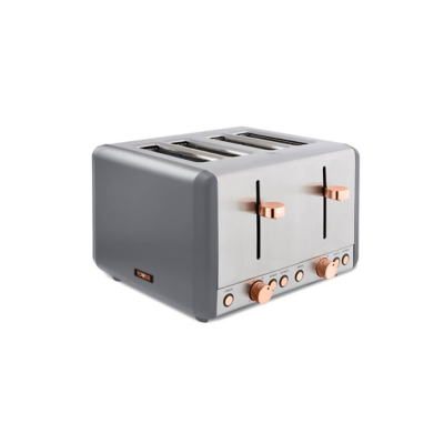 T20051RGG Cavaletto 4-Slice Toaster with Defrost/Reheat, Stainless Steel, 1800W, Grey and Rose Gold - Tower