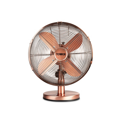 Tower Copper Inch Metal Desk Fan Size 12