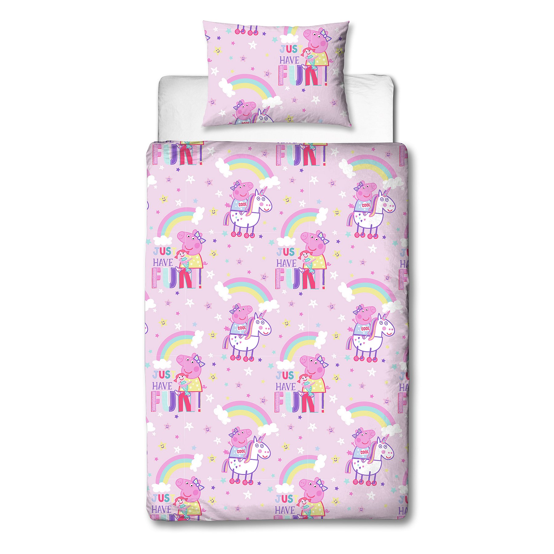 Peppa Pig Unicorns And Rainbows Easycare Duvet Set Single Home