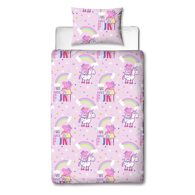 Peppa Pig Unicorns And Rainbows Easycare Duvet Set Single Home