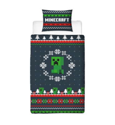 Minecraft Greetings Single Duvet Set Home at ASDA