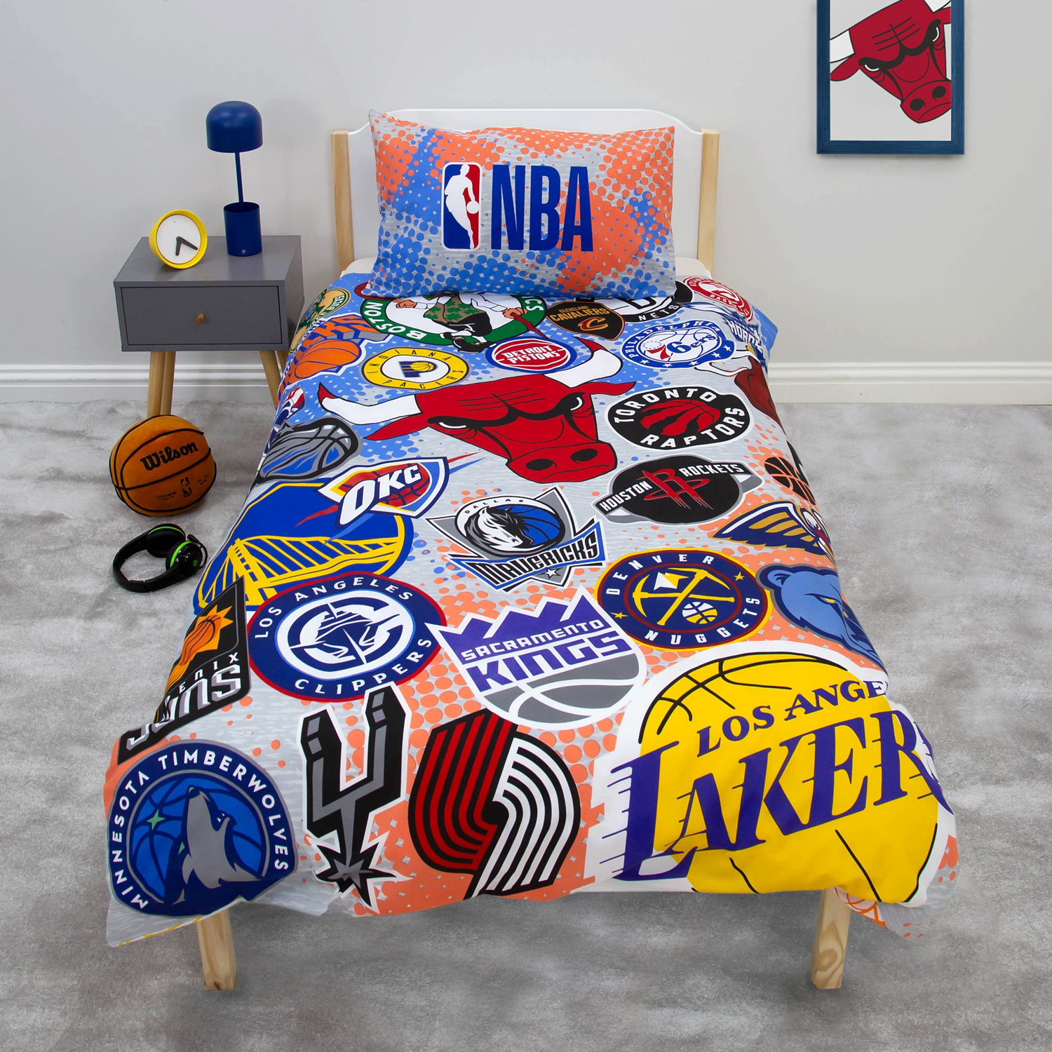 George Multi Nba Single Duvet Set