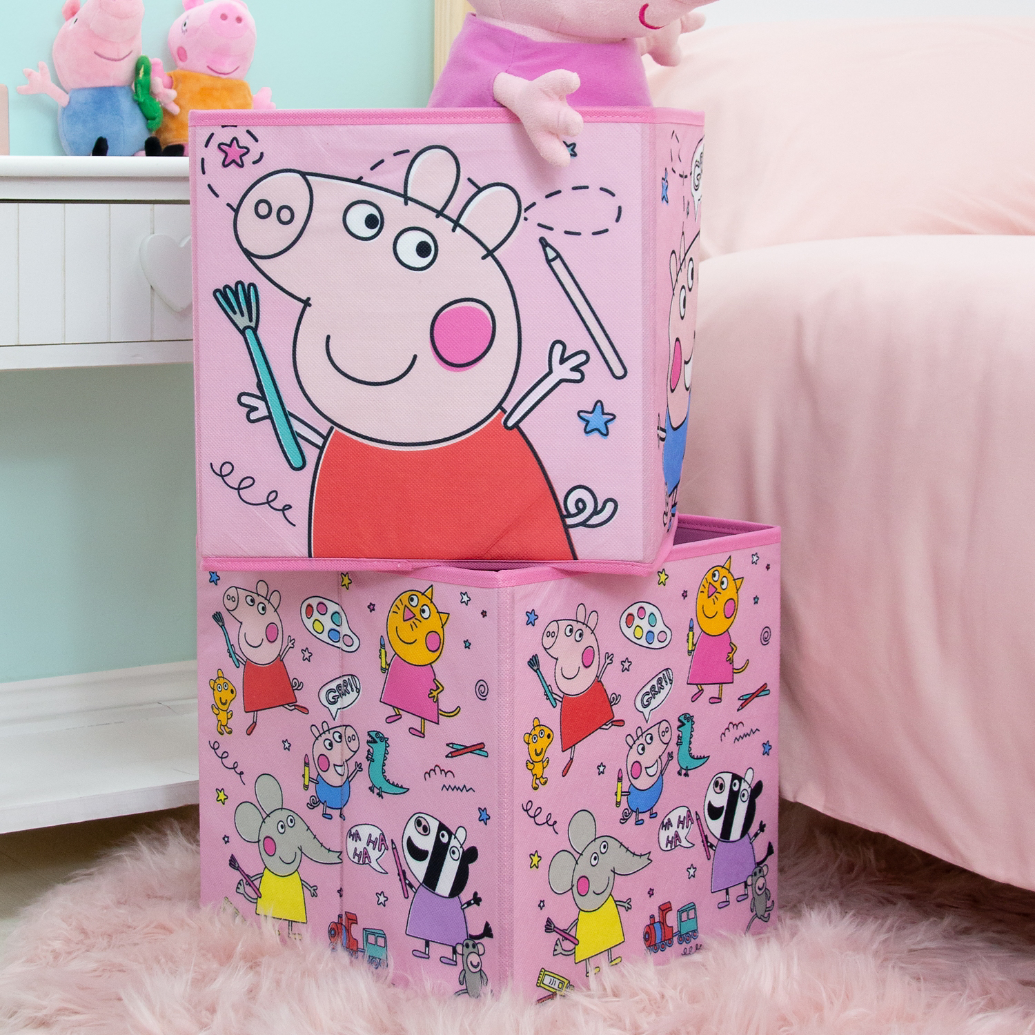 Peppa Multi Pig 2 Pack Storage Cubes