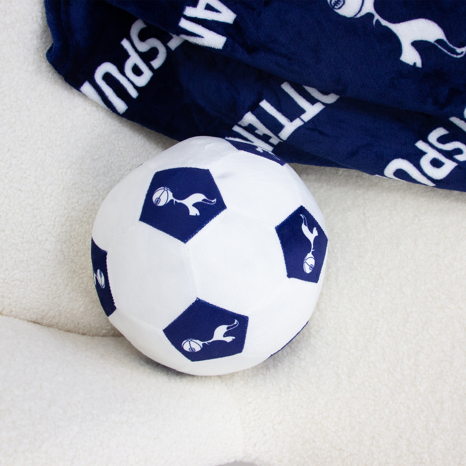 George White/Blue Tottenham Ball Cushion