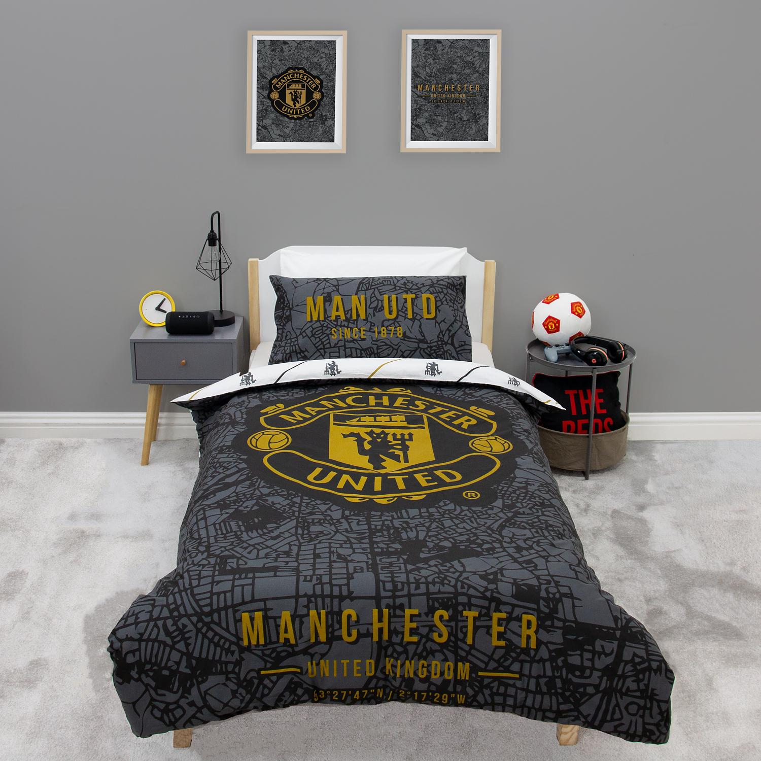 George Multi Manchester United Single Duvet Set