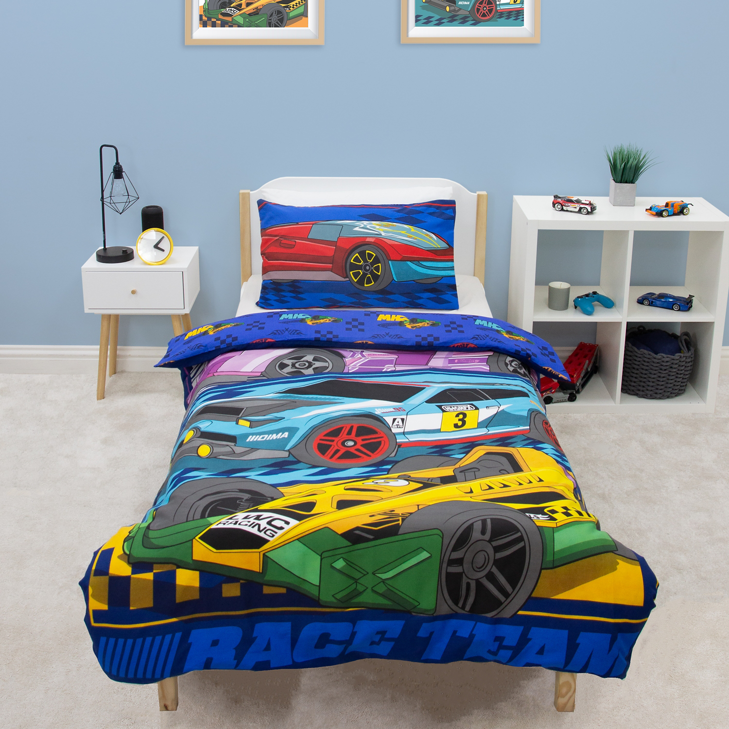 Hot Wheels Multi Mattel Single Reversible Duvet Set