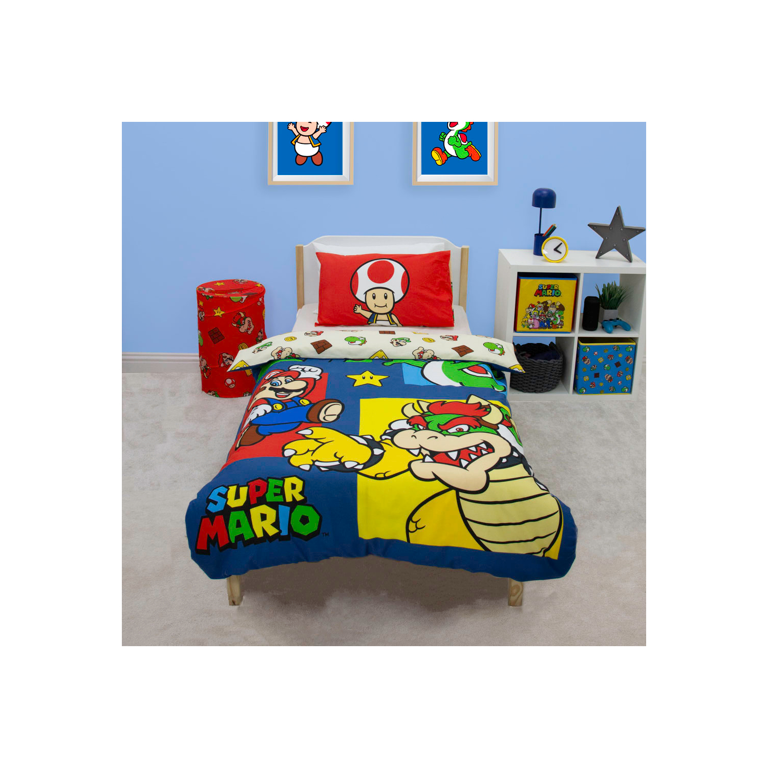 Nintendo Multi Super Mario Reversible Single Duvet Set