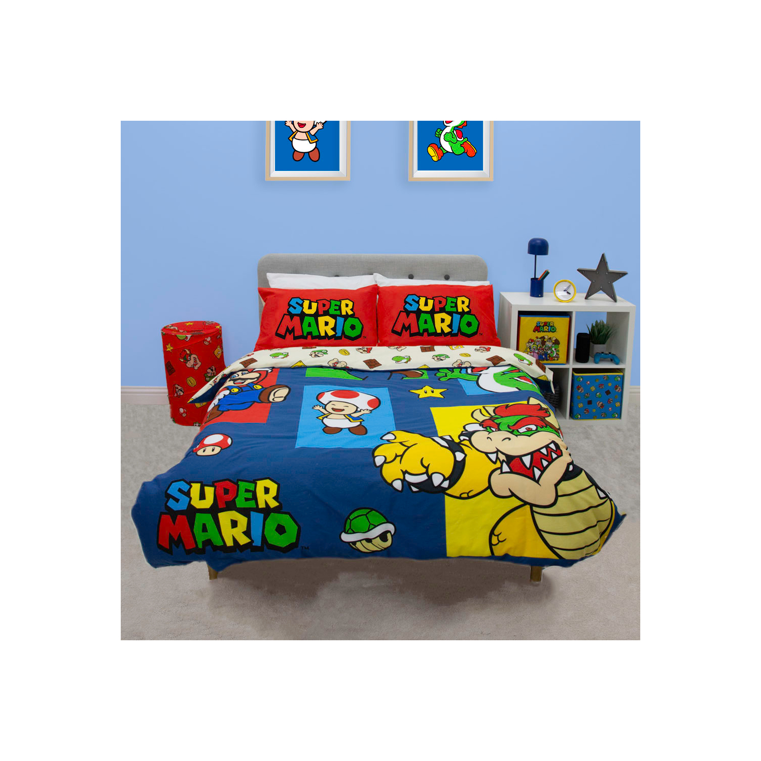 Nintendo Multi Super Mario Reversible Double Duvet Set