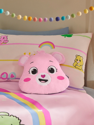 Care Bears Pink & Purple Reversible Shaped Decorative Cushion