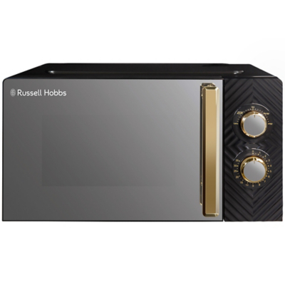George Russell Hobbs RHMM723G 17L, Black/Gold Manual Groove Microwave - Black