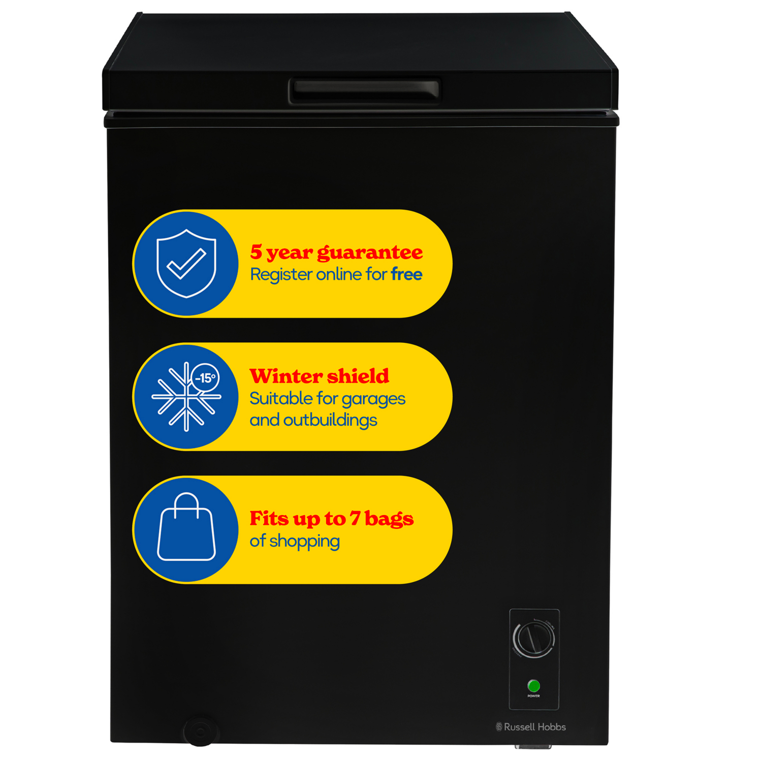 Russell Hobbs Rh142cf0e1 Chest Freezer Black Large - Image 9