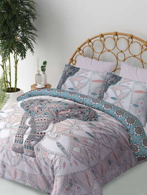 Sleepdown Elephant Mandala Duvet Set in Teal Home at ASDA