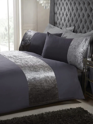 Sleepdown Velvet Cuff Duvet Set Home at ASDA